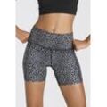 Shorts LASCANA ACTIVE Gr. XS (32/34), N-Gr, braun (leo), Damen, Obermaterial: 78% Polyester, 22% Elasthan, animal-print, Hosen, Radlerhose in Leo-Optik