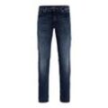 Slim-fit-Jeans JACK & JONES "JJIGLENN JJVINTAGE CB 058", Herren, Gr. 29, Länge 32, blau (blau denim), Denim/Jeans, Obermaterial: 80% Baumwolle, 18% Polyester, 2% Elasthan, Abriebeffekte, modisch, slim fit, Jeans