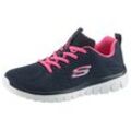 Sneaker SKECHERS "Graceful - Get Connected" Gr. 37, blau (navy, pink), Damen, Textil, Schuhe, mit Memory Foam, Freizeitschuh, Halbschuh, Schnürschuh