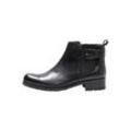 Stiefelette SHEEGO "Große Größen", Damen, Gr. 37, schwarz, Obermaterial: 100% Leder, klassisch, Schuhe Chelseaboots Ankleboots, mit Band und Schnalle am Schaft