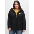 Softshelljacke SHEEGO "Große Größen", Damen, Gr. 40, schwarz, Obermaterial: 94% Polyester, 6% Elasthan;Innenseite: 100% Polyester, unifarben, casual, figurumspielend normal, Langarm, Jacken, mit Fleece-Innenseite, winddichte Qualität