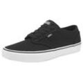 Sneaker VANS "Atwood", Gr. 40, schwarz-weiß (schwarz, weiß), Textil, sportlich, Schuhe Skaterschuh Canvassneaker Sneaker low, aus textilem Canvas-Material