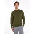 Rundhalspullover TOMMY HILFIGER "PIMA ORG CTN CASHMERE CREW NECK", Herren, Gr. XXXL, grün (army grün), Obermaterial: 92% Baumwolle, 8% Kaschmir, casual, Rundhals, Langarm, Pullover