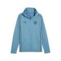 Trainingsjacke PUMA "Manchester City Casuals Kapuzenjacke Herren" Gr. L, blau (magic blau new navy), Herren, Obermaterial: 24% Polyester, 76% Baumwolle; Taschenfutter: 100% Baumwolle, Jacken