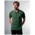 Poloshirt TRIGEMA "TRIGEMA mit Reißverschluss" Gr. L, grün (efeu) Herren Shirts