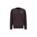 Sweater ALPHA INDUSTRIES "Alpha Industries Men - Sweatshirts Basic Sweater Small Logo", Herren, Gr. L, braun (hunter braun), Obermaterial: 80% Baumwolle, 20% Polyester, regular fit, Sweatshirts