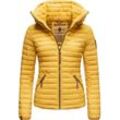 Steppjacke MARIKOO "Löwenbaby" Gr. S (36), gelb (sonnengelb) Damen Jacken stylische Übergangsjacke mit abnehmbarer Kapuze