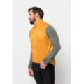 Funktionsweste JACK WOLFSKIN "MOROBBIA WIND VEST M", Herren, Gr. L (52), orange (orange, pop), 1. OBERSTOFF 100% POLYESTER 2. OBERSTOFF 100% POLYESTER, Westen