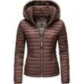 Steppjacke MARIKOO "Löwenbaby" Gr. M (38), braun, Damen, Oberstoff: 100% Nylon, Futter: 100% Polyester, Wattierung: 100% Polyester, Ärmelfutter: 100% Polyester, Jacken, stylische Übergangsjacke mit abnehmbarer Kapuze