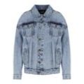 Jeansjacke URBAN CLASSICS "Urban Classics Damen Ladies Oversized 90‘s Denim Jacket", Damen, Gr. L, blau (tinted lightblau washed), 100% Baumwolle, unifarben, klassisch, oversize, amerikanischer Ausschnitt, Langarm, Jacken