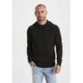 Strickpullover H.I.S "mit Kapuze, Regular Fit" Gr. L (52/54), schwarz, Herren, Feinstrick, Obermaterial: 60% Baumwolle, 40% Polyester, unifarben, Pullover, Pullover mit Rundhals, Feinstrick, Baumwollmischung