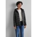 Steppjacke STREET ONE, Damen, Gr. 34, schwarz, Stoff, Obermaterial: 100% Polyester; Füllung 100% Polyester, unifarben, casual, normal normal, ohne Ausschnitt, Langarm Bündchen, Jacken, mit Kapuze