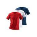 T-Shirt H.I.S Gr. 8/XXL, bunt (weiß, rot, marine) Herren Shirts aus Baumwolle perfekt als Unterziehshirt