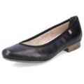 Ballerina RIEKER, Damen, Gr. 39, schwarz (schwarz, schwarz), Leder, elegant, Schuhe, Pumps, Business Schuh in schlichter Eleganz