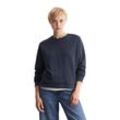 Sweatshirt MARC O'POLO DENIM "aus Organic Cotton", Damen, Gr. L, blau, Obermaterial: 100% Baumwolle, unifarben, sportlich, relaxed fit, Rundhals, Langarm Rippbündchen, Sweatshirts