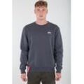 Sweater ALPHA INDUSTRIES "Alpha Industries Men - Sweatshirts Basic Sweater Small Logo", Herren, Gr. L, grau (grauschwarz), Obermaterial: 80% Baumwolle, 20% Polyester, regular fit, Sweatshirts