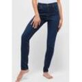 Slim-fit-Jeans ANGELS "SKINNY", Damen, Gr. 34, Länge 32, blau (schwarz indigo used), Denim/Jeans, Obermaterial: 91% Baumwolle, 6% Polyester, 3% Elasthan, casual, slim fit, Jeans