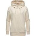 Kapuzensweatjacke RAGWEAR "Yodis Zip" Gr. 4XL (48), beige, Damen, Obermaterial: 70% Baumwolle, 30% Polyester, Sweatjacken weicher Damen Zip-Hoodie mit Kapuze