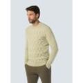 Rundhalspullover NO EXCESS "No Excess Jacquard-Pullover mit Wolle" Gr. L, beige (dunkelbeige), Herren, 52% Polyester (recycled), 39% Acrylic, 6% Wool, 3% Elastane, Pullover