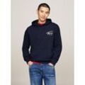 Kapuzensweatshirt TOMMY JEANS "TJM REG ENTRY GRAPHIC HOODIE EXT" Gr. XXXL, blau (schwarz night navy), Herren, Obermaterial: 100% Baumwolle, unifarben, Sweatshirts, mit Logoschriftzug