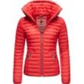 Steppjacke MARIKOO "Löwenbaby" Gr. S (36), rot (feuerrot) Damen Jacken stylische Übergangsjacke mit abnehmbarer Kapuze