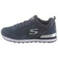 Sneaker SKECHERS "OG 85 - GOLDN GURL" Gr. 37, blau (navy), Damen, Veloursleder, Textil, Synthetik, Schuhe, Freizeitschuh, Halbschuh, Schnürschuh mit Air-Cooled Memory Foam