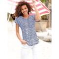 Kurzarmshirt CASUAL LOOKS "Shirt", Damen, Gr. 36, bunt (marine, ecru, geringelt), 50% Baumwolle, 50% Modal, gemustert, mehrfarbig, Rundhals, Kurzarm, Shirts