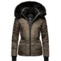 Steppjacke NAVAHOO "Adele", Damen, Gr. S (36), grau (anthra), Obermaterial: 100% Polyester, Futter: 100% Polyester, Wattierung: 100% Polyester, Ärmelfutter: 100% Polyester, Kunstpelz: 90% Polyacryl, 10% Polyester, modisch, figurbetont Po-bedeckend, Langarm Ärmel ohne Ärmelschlitz Rippstrickbündchen kontrastfarben,mit Daumenlöchern,mit Reißverschluss, Jacken, hochwertige Winterjacke mit edler Kunst