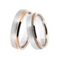 Trauring DOOSTI "Schmuck Geschenk Silber 925 Ehering Partnerring LIEBE" Fingerringe Gr. 62, ohne Zirkonia, Silber 925 (Sterlingsilber), 5 mm, rosegold (silberfarben, roségoldfarben) Made in Germany - wahlweise mit oder ohne Zirkonia