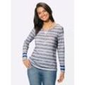 T-Shirt CASUAL LOOKS "Shirt" Gr. 42, bunt (flieder, grau, geringelt) Damen Shirts