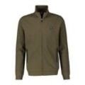 Sweatjacke LERROS "LERROS Sweatjacke, Structure", Herren, Gr. S, grün (aged olive), 94% Baumwolle, 4% Polyester, 2% Elasthan, Sweatjacken