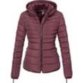 Winterjacke MARIKOO "Amber", Damen, Gr. S (36), rot (weinrot), Obermaterial: 100% Polyester, Futter: 100% Polyester, Wattierung: 100% Polyester, Ärmelfutter: 100% Polyester, casual, figurbetont hüftbedeckend, Jacken, stylische Steppjacke mit Teddyfutter