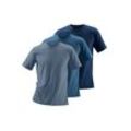 T-Shirt H.I.S Gr. 7/XL, blau (dunkelblau, mittelblau, graublau) Herren Shirts aus Baumwolle perfekt als Unterziehshirt