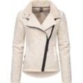 Strickfleecejacke RAGWEAR "Saskie Melange" Gr. L (40), grau (taupe) Damen Jacken Grob gestrickte Damen-Jacke mit Teddyfell-Futter