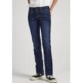 Straight-Jeans PEPE JEANS "GEN" Gr. 25, Länge 34, blau (schwarz used), Damen, Obermaterial: 84% Baumwolle, 14% Polyester, 2% Elasthan, Jeans, in schöner Qualtät mit geradem Bein und Doppel-Knopf-Bund