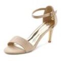 High-Heel-Sandalette LASCANA Gr. 39, beige Damen Schuhe Sandalette High Heel-Sandalette Sandaletten Riemchensandalette, klassisch elegantes Design VEGAN