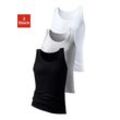 Tanktop H.I.S "Feinripp", Herren, Gr. 3, grau (grau, meliert, schwarz, weiß), Feinripp, Obermaterial: 100% Baumwolle. Melange in der Packung: 92% Baumwolle, 8% Polyester, unifarben, Basic, figurbetont, tiefer Rundhals, ohne Ärmel eingefasste Kante, Tops, ohne Seitennähte