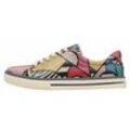 Sneaker DOGO "Damen Painting in Harmony Vegan Damen / female" Gr. 36, Normalschaft, bunt (mehrfarbig) Damen Schuhe Schnürschuh Skaterschuh Sneaker low Vegan