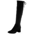 Overkneestiefel MARCO TOZZI Gr. 39, XS-Schaft, schwarz Damen Schuhe Blockabsatz, Stiefel mit Schnürung am Schaftrand