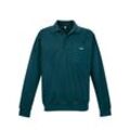 Sweatshirt TRIGEMA "TRIGEMA Langarm Polo aus Sweat-Qualität" Gr. L, blau (saphir) Herren Sweatshirts