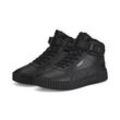 Sneaker PUMA "Carina 2.0 Mid Winter Sneakers Damen" Gr. 35.5, schwarz (schwarz schwarz shadow gray), Obermaterial: Leder, Synthetik; Futter: Kunstfell; Innensohle: Textil; Laufsohle: Gummi, Schuhe