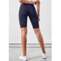 Radlerhose LASCANA ACTIVE "Basic Bottoms" Gr. 32/34, N-Gr, blau (navy), Damen, Obermaterial: 85% Polyester, 15% Elasthan, unifarben, Hosen, mit kleiner Bundtasche hinten