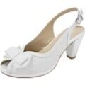 Sandalette ANDREA CONTI, Damen, Gr. 35, weiß, Glattleder, Leder, feminin, Schuhe Slingbacksandale Brautschuh