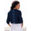 Longsleeve ELBSAND "Tinna" Gr. L (40), blau (marine) Damen Shirts mit Logodruck hinten, Langarmshirt aus Baumwoll-Mix, sportlich-casual