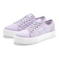 Sneaker FCUK, Damen, Gr. 35, lila (flieder), Obermaterial: 100% Textilmaterial. Futter: 100% Textilmaterial. Decksohle: 100% Textilmaterial. Laufsohle: 100% Synthetik, unifarben, casual, Schuhe, Freizeitschuh, Halbschuh mit Plateausohle VEGAN