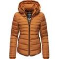 Winterjacke MARIKOO "Amber", Damen, Gr. S (36), braun (zimt), Obermaterial: 100% Polyester, Futter: 100% Polyester, Wattierung: 100% Polyester, Ärmelfutter: 100% Polyester, casual, figurbetont hüftbedeckend, Langarm verstellbar Rippstrickbündchen mit Reißverschluss, Jacken, stylische Steppjacke mit Teddyfutter