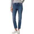 Slim-fit-Jeans ZERO "zero Jeans Style SEATTLE Slim Leg 30 Inch" Gr. 36, Normalgrößen, blau (middle denim), Damen, Obermaterial: 86% Baumwolle, 11% Polyester (Recycled), 3% Elastan. Ärmelfutter: ohne Futter.,