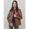 Lederjacke JCC "31023628" Gr. 38, braun (cognac) Damen, Jacken