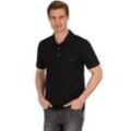 Poloshirt TRIGEMA "TRIGEMA Poloshirt aus Single-Jersey", Herren, Gr. L, schwarz, 100% Baumwolle, Basic, Kurzarm, Shirts