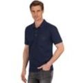 Poloshirt TRIGEMA "TRIGEMA Poloshirt aus Single-Jersey", Herren, Gr. L, blau (navy), 100% Baumwolle, Basic, Kurzarm, Shirts